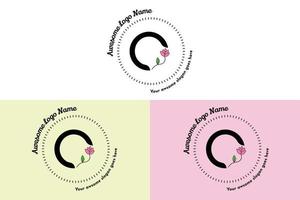 logo de lettre o féminin, modèles de badge minimalistes et floraux modernes pour la marque, l'identité, la boutique, le vecteur de salon. simple vecteur de conception de logo floral o lettre.