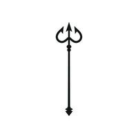 icône trident noir. signe de neptune. illustration vectorielle du symbole national de la barbade. isolé sur blanc. vecteur