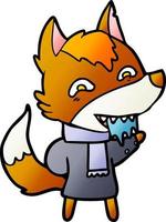 personnage de renard de vecteur en style cartoon