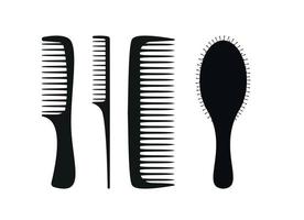 brosses à cheveux de dessin animé. peignes à cheveux en plastique pour le soin des cheveux, ensemble d'illustrations vectorielles de brosse à cheveux à la mode. outils d'accessoires de coiffeur. vecteur