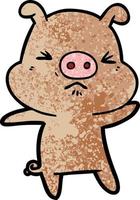 personnage de cochon de vecteur en style cartoon