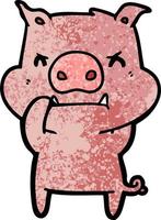 personnage de cochon de vecteur en style cartoon