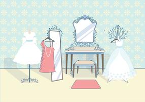 Vintage Bridal Vector Dressing Room