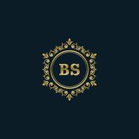 logo lettre bs avec modèle or de luxe. modèle vectoriel de logo d'élégance.