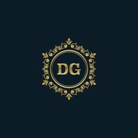 logo lettre dg avec modèle or de luxe. modèle vectoriel de logo d'élégance.