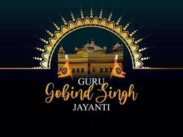 gourou gobind singh jayanti sikh dasam gourou vecteur