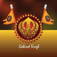 gourou gobind singh jayanti sikh dasam gourou vecteur