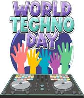 conception de bannière de la journée mondiale de la techno vecteur