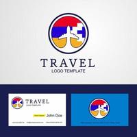 voyage république du haut-karabakh logo de drapeau de cercle créatif et conception de carte de visite vecteur