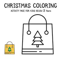 Livre d'activités de coloriage de Noël pour les enfants de moins de 3 ans vecteur