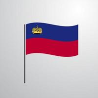 drapeau agitant le liechtenstein vecteur