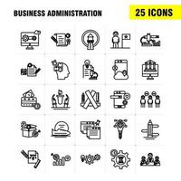 les icônes de ligne d'administration des affaires sont définies pour l'infographie le kit uxui mobile et la conception d'impression incluent le fichier de document facture dollar vecteur