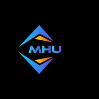 création de logo de technologie abstraite mhu sur fond noir. concept de logo de lettre initiales créatives mhu. vecteur