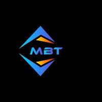 création de logo de technologie abstraite mbt sur fond noir. concept de logo de lettre initiales créatives mbt. vecteur