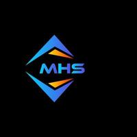 création de logo de technologie abstraite mhs sur fond noir. concept de logo de lettre initiales créatives mhs. vecteur