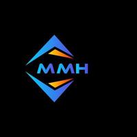 création de logo de technologie abstraite mmh sur fond noir. concept de logo de lettre initiales créatives mmh. vecteur