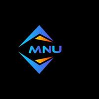 création de logo de technologie abstraite mnu sur fond noir. concept de logo de lettre initiales créatives mnu. vecteur