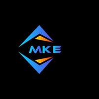 création de logo de technologie abstraite mke sur fond noir. concept de logo de lettre initiales créatives mke. vecteur