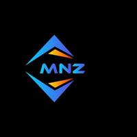 création de logo de technologie abstraite mnz sur fond noir. concept de logo de lettre initiales créatives mnz. vecteur