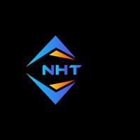 création de logo de technologie abstraite nht sur fond noir. concept de logo de lettre initiales créatives nht. vecteur