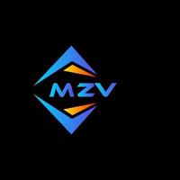 création de logo de technologie abstraite mzv sur fond noir. concept de logo de lettre initiales créatives mzv. vecteur