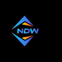création de logo de technologie abstraite ndw sur fond noir. concept de logo de lettre initiales créatives ndw. vecteur