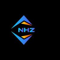 création de logo de technologie abstraite nhz sur fond noir. concept de logo de lettre initiales créatives nhz. vecteur