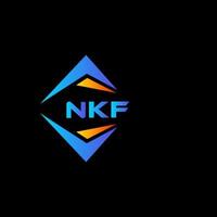 création de logo de technologie abstraite nkf sur fond noir. concept de logo de lettre initiales créatives nkf. vecteur