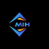 création de logo de technologie abstraite mih sur fond noir. concept de logo de lettre initiales créatives mih. vecteur