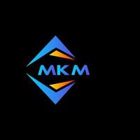 création de logo de technologie abstraite mkm sur fond noir. concept de logo de lettre initiales créatives mkm. vecteur