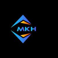 création de logo de technologie abstraite mkh sur fond noir. concept de logo de lettre initiales créatives mkh. vecteur