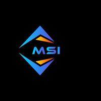 création de logo de technologie abstraite msi sur fond noir. concept de logo de lettre initiales créatives msi. vecteur