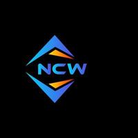 création de logo de technologie abstraite ncw sur fond noir. concept de logo de lettre initiales créatives ncw. vecteur