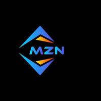 création de logo de technologie abstraite mzn sur fond noir. concept de logo de lettre initiales créatives mzn. vecteur