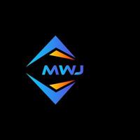 création de logo de technologie abstraite mwj sur fond noir. concept de logo de lettre initiales créatives mwj. vecteur