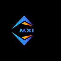 création de logo de technologie abstraite mxi sur fond noir. concept de logo de lettre initiales créatives mxi. vecteur