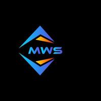 création de logo de technologie abstraite mws sur fond noir. concept de logo de lettre initiales créatives mws. vecteur