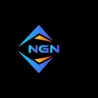 création de logo de technologie abstraite ngn sur fond noir. concept de logo de lettre initiales créatives ngn.