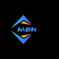 création de logo de technologie abstraite mbn sur fond noir. concept de logo de lettre initiales créatives mbn.