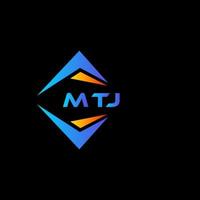 création de logo de technologie abstraite mtj sur fond noir. concept de logo de lettre initiales créatives mtj. création de logo de technologie abstraite mtj sur fond noir. concept de logo de lettre initiales créatives mtj. vecteur