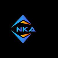 création de logo de technologie abstraite nka sur fond noir. concept de logo de lettre initiales créatives nka. vecteur