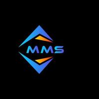 création de logo de technologie abstraite mms sur fond noir. concept de logo de lettre initiales créatives mms. vecteur