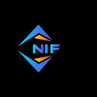 création de logo de technologie abstraite nif sur fond noir. concept de logo de lettre initiales créatives nif. vecteur