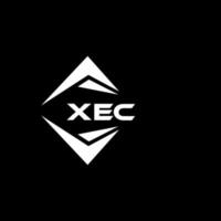 création de logo de technologie abstraite xec sur fond noir. concept de logo de lettre initiales créatives xec. vecteur