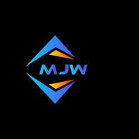 création de logo de technologie abstraite mjw sur fond noir. concept de logo de lettre initiales créatives mjw. vecteur