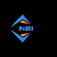 création de logo de technologie abstraite nbi sur fond noir. concept de logo de lettre initiales créatives nbi. vecteur