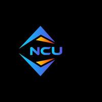 création de logo de technologie abstraite ncu sur fond noir. concept de logo de lettre initiales créatives ncu. vecteur