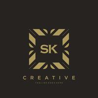 sk lettre initiale luxe ornement monogramme logo modèle vecteur