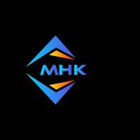 création de logo de technologie abstraite mhk sur fond noir. concept de logo de lettre initiales créatives mhk. vecteur
