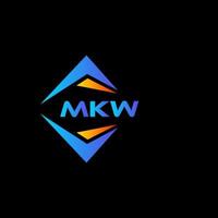 création de logo de technologie abstraite mkw sur fond noir. concept de logo de lettre initiales créatives mkw. vecteur